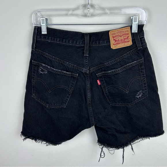 Levi's 501 Cut-off shorts black distressed vintage inspired fit size: 26 - Picture 7 of 11